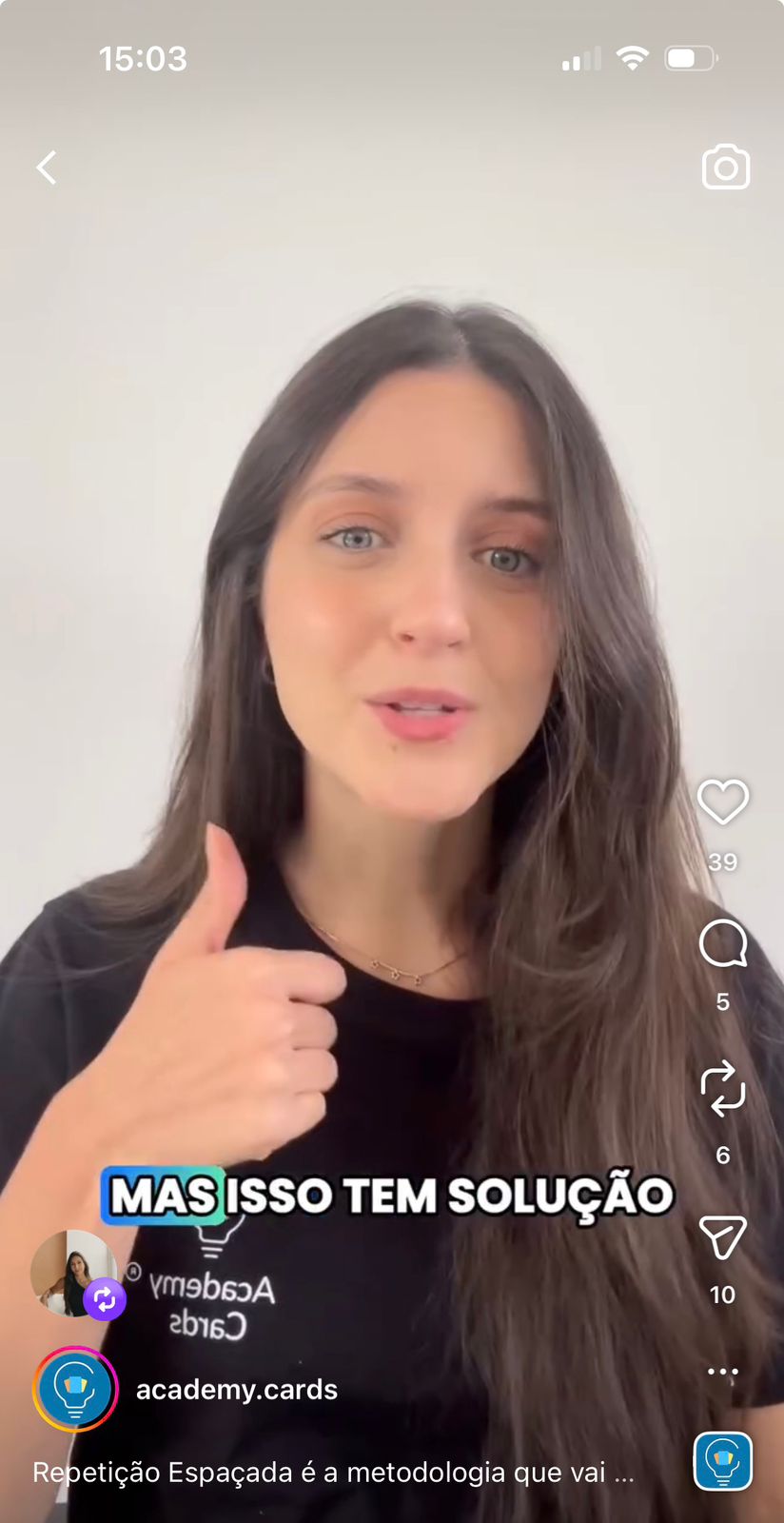 Demonstração do app Academy Cards